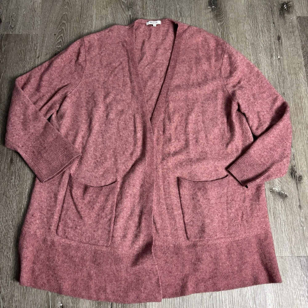 Madewell Kent Cardigan Sweater Rose XXL Long Slouchy Alpaca Wool Blend G9611
